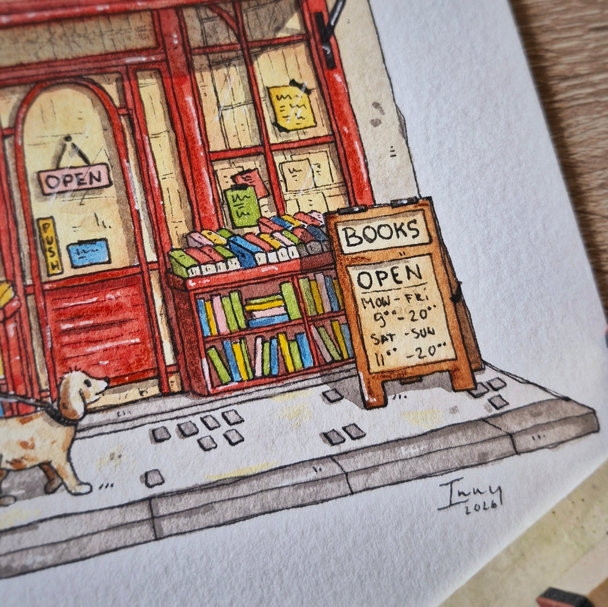 Original Watercolour of San Francisco Book Company