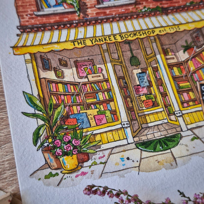 Original Watercolour of The Yankee Bookshop