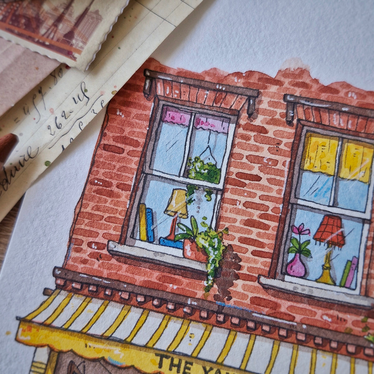 Original Watercolour of The Yankee Bookshop