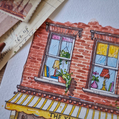 Original Watercolour of The Yankee Bookshop