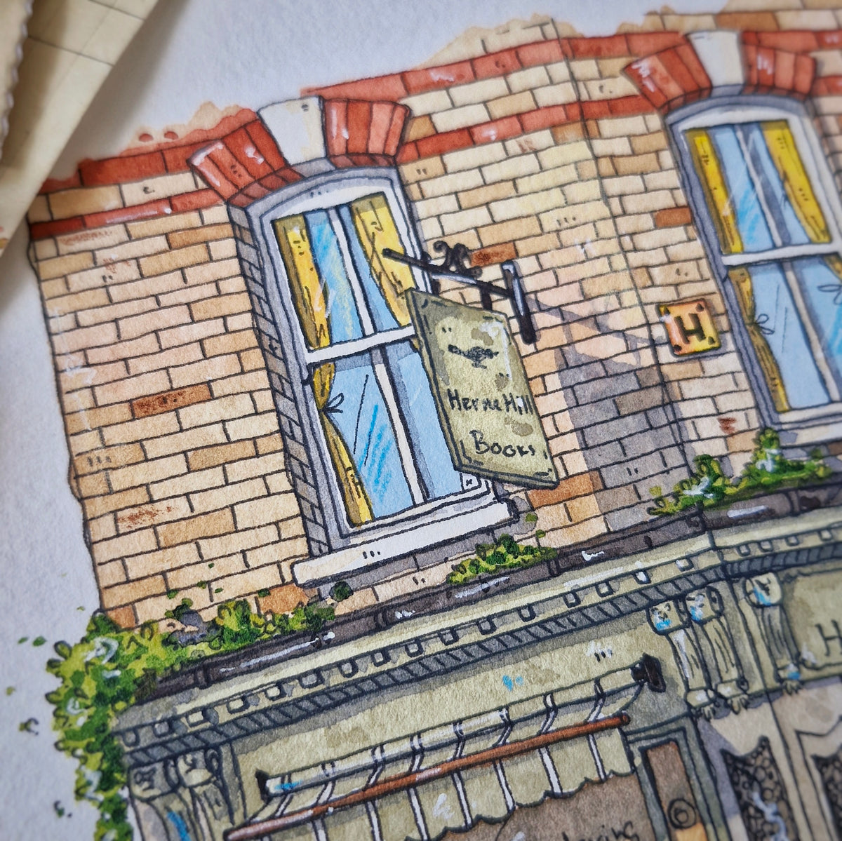 Original Watercolour of Herne Hill Books