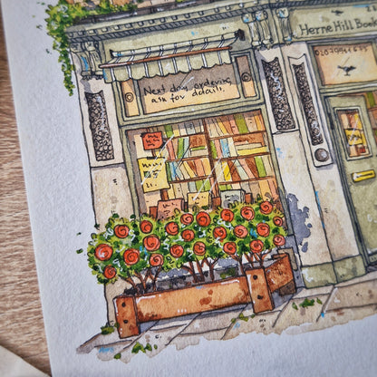 Original Watercolour of Herne Hill Books