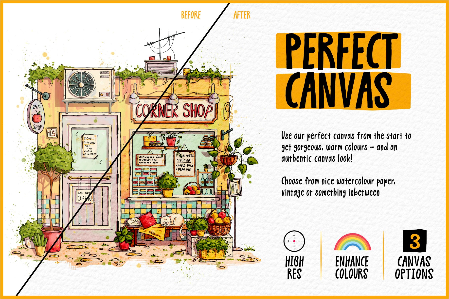 showing canvas for procreate in action with a storefront